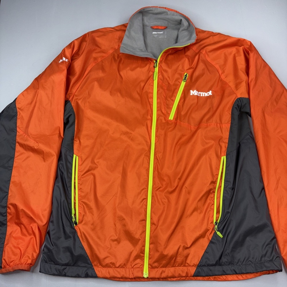 Marmot Jacket Mens Large Stride Orange Outdoor‎ Soft Shell Hiking Light
